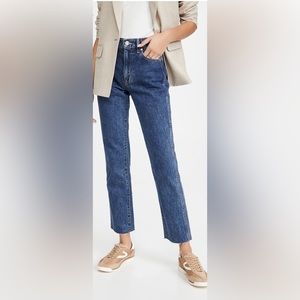 SLVRLAKE Hero Frayed High-Rise Straight-Leg Jeans, Size 27
